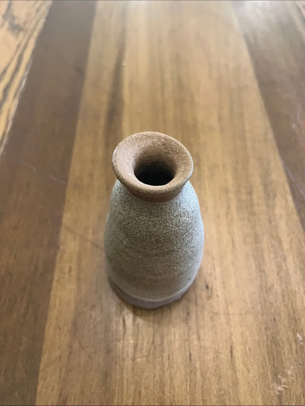 Textured Stoneware Mini bub Vase in Sage Green and Brown